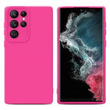 Coque pour Samsung Galaxy S22 ULTRA en FLUID HOTPINK Housse de protection Étui en silicone TPU flexible