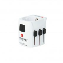 Skross Pro Light adaptateur prise d'alimentation Universel Noir, Blanc