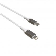 GREEN E - Cable Ecoconçu pour IPHONE 12 Lightning vers USB-C – Nylon - 1,20 m - BLANC