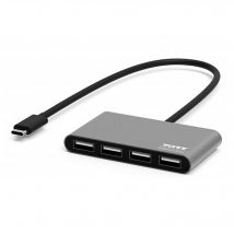USB C 3.0 a 4 puertos USB A 2.0 Hub Puerto gris - Nuevo