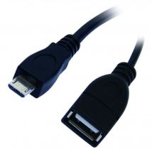 APM Adaptateur OTG USB 2.0 Micro USB/USB-A - Mâle/Femelle - Noir