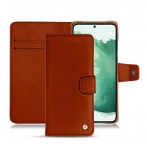 Housse cuir Samsung Galaxy S22+ - - Orange - Cuir vegan
