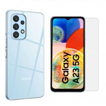 Pack coque transparente en TPU et vitre protection écran en verre trempé pour Samsung Galaxy A23 5G - XEPTIO