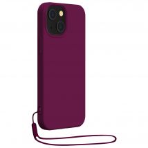 Apple iPhone 14 Plus Funda de silicona + correa de muñeca a juego Púrpura Bigben - Nuevo
