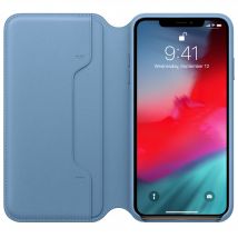 Etui en cuir pour iPhone XS Max Bleu