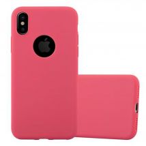 Coque pour Apple iPhone X / XS en CANDY ROUGE Housse de protection Étui en silicone TPU flexible
