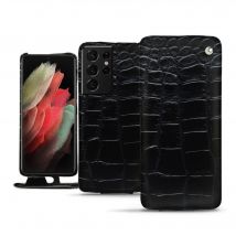 Housse cuir Samsung Galaxy S21 Ultra - - Noir - Cuir Abaca