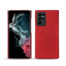 Funda de piel Samsung Galaxy S22 Ultra - Tapa trasera - Rojo - Piel lisa de primera calidad - Nuevo