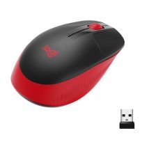 Ratón inalámbrico - Logitech - M190 - ergonómico - Rojo- Reacondicionado - Excelente estado