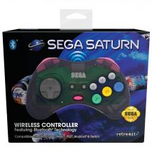 Retrobit - Sega Saturn Manette 8 boutons sans fil Bluetooth Gris