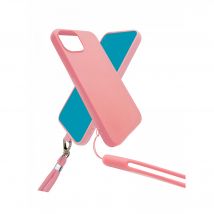 JAYM - Funda de silicona rosa para Apple iPhone 14 Pro - Cuello y muñequera incluidos - Forro 100% microfibra - Nuevo