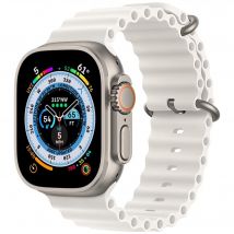 Bracelet blanc pour Apple Watch Series 10 (2024) 46mm silicone avec fermoir