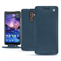 Funda de piel Nokia 7 Plus - Solapa vertical - Azul - Piel granulada - Nuevo