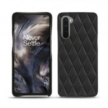 Coque cuir OnePlus Nord - Coque arrière - Noir - Cuir lisse couture