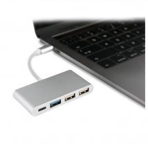 Multi Adaptateur 4 en 1 Type C pour MAC Mini APPLE Smartphone Hub 2 ports USB 2.0 1 Port USB 3.0 (ARGENT)