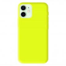 Coque silicone unie Mat Jaune compatible Apple iPhone 12 Mini