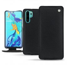Funda de piel Huawei P30 Pro - Solapa vertical - Negro - Piel saffiano - Nuevo