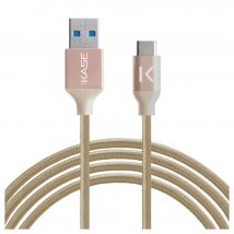 Câble USB 3.2 Gen 2 charge rapide USB-C vers USB-A métallisé tressé Charge/sync (1M), Or