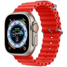 Bracelet rouge pour Apple Watch Series 10 (2024) 42mm silicone avec fermoir