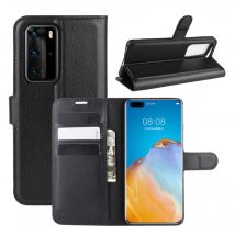 Coque Portefeuille pour HUAWEI P40 Pro Simili-cuir Rabat Protection (NOIR)