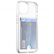 Coque pour iPhone 14 Plus Hybride Porte-carte intégré Transparente Bigben