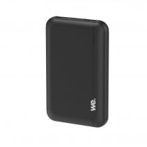 WE Mini Batterie Externe 5000 mAh, Powerbank Chargeur Portable 2 Ports USB Sortie 5V 2.1A, Indicateur LED de Niveau de la Batterie, Noire