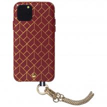 Coque pour iPhone 11 Pro Saint Germain Cuir + Bandoulière Bordeaux Artefakt