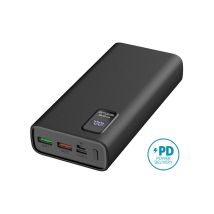 PLATINET Banca di alimentazione 20 000 mAh Polimero PD 3.0 QC 3.0 Schermo LED Nero - Nuovo