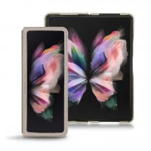 Coque cuir Samsung Galaxy Z Fold3 - - Gris - Cuir saffiano