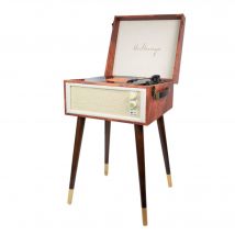 Halterrego Tocadiscos COTTAGE bluetooth out 4 pies desmontables vintage cuero estampado - Nuevo