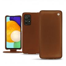 Housse cuir Samsung Galaxy A52 - - Marron - Cuir lisse