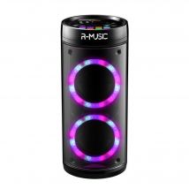 R-MUSIC Booster Party - Enceinte High Power BT sans fil - 600W - Jeu de lumiere - Egaliseur - USB, microSD - Ecran LED - Karaoké