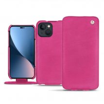 Funda de piel Apple iPhone 14 Plus - Solapa vertical - Rosa - Piel lisa de primera calidad - Nuevo