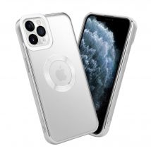Coque pour Apple iPhone 11 PRO MAX en Transparent - Argent Housse de protection Étui en silicone TPU flexible avec application Chrome