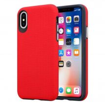 Funda para Apple iPhone X / XS en RED EYE Outdoor Protective Cover Funda híbrida con superficie antideslizante de agarre extra en un diseño triangular