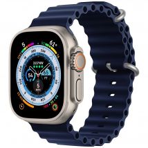 Bracelet bleu pour Apple Watch Series 10 (2024) 46mm silicone avec fermoir