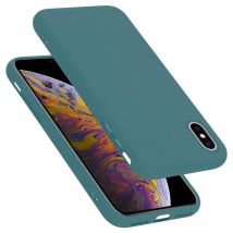 Coque pour Apple iPhone X / XS en LIQUID GREEN Housse de protection Étui en silicone TPU flexible