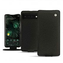 Housse cuir Google Pixel 6 Pro - - Noir - Cuir grainé