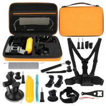 Kit D'Accessoires Gopro 20 En 1 Adaptateur Trepied Monopode Telescopique Orange YONIS