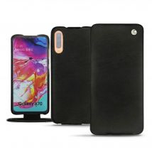 Housse cuir Samsung Galaxy A70 - - Noir - Cuir lisse premium