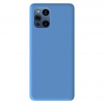 Coque silicone unie Mat Bleu compatible Oppo Find X3 Find X3 Pro
