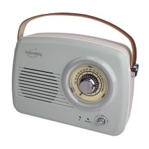 Inovalley RETRO35-C Radio FM Vintage autonome bleu/vert- Bluetooth 4.1 - Batterie 1500mAh intégrée - HP 5 Watts (3 pouces)
