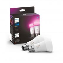PHILIPS Hue White & Color Ambiance - Ampoule LED connectée 10W - B22 - Compatible Bluetooth - Pack de 2
