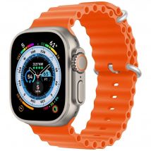 Bracelet orange pour Apple Watch Ultra 49mm silicone avec fermoir