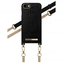 Coque Necklace Croco Bandoulière pour Apple iPhone 6/7/8/SE/SE22 - Noir