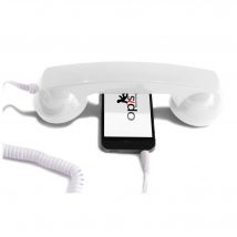 Combiné Téléphone Rétro pour Smartphones Android - Blanc