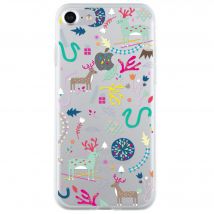 Coque semi-rigide transparente motifs rennes pour iPhone SE (2020)/8/7