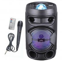INOVALLEY KA02 BOWL- Altoparlante Bluetooth 400W - Funzione Karaoke - Palla caleidoscopica a LED multicolore - Porta USB, Micro-SD - Nuovo