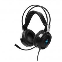 Deltaco Gaming - DH110 - Casque gaming LED, haut-parleurs stéréo 50mm, Cuir PU, PC/MAC/Console/Mobile
