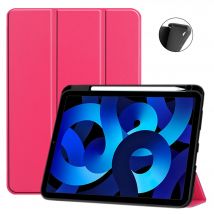 Etui Apple iPad 10,9 pouces 2022 Smartcover rose avec porte stylet - Housse coque de protection iPad 10eme generation - Accessoires pochette
